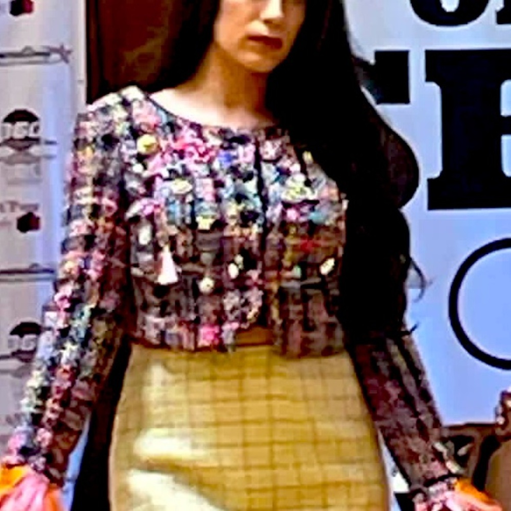 Embellished tweed Chanel style mult color jacket